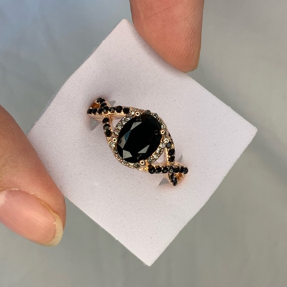 🖤 New Large Oval Stone Ring Wedding Party Engagement Ring for woman - Picture 1 of 9